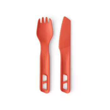 Sea To Summit Passage Cutlery Set Orange - 3 dalių lengvas stovyklavimo stalo įrankių rinkinys