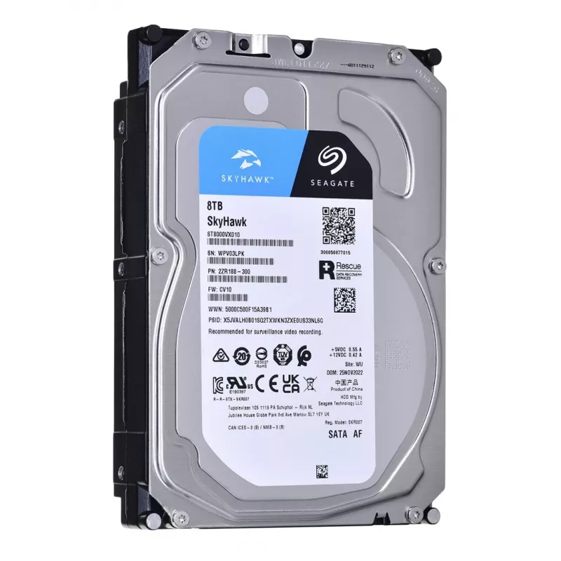 Seagate SkyHawk ST8000VX010 8 TB vidinis kietasis diskas stebėjimo sistemoms - 3.5 inch SATA 6Gb/s