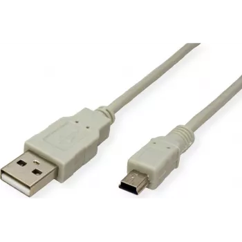 SECOMP STANDARD USB 2.0 laidas, Type A į 5-Pin Mini, smėlio spalvos, 0,8 m (S3141)