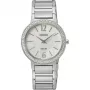 SEIKO SUP467P1 Moteriškas saulės energijos kvarcinis laikrodis 30,5 mm nerūdijantis plienas sidabrinis perlamutrinis deimantas