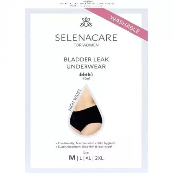 Selenacare Bladderleak Underwear High Waist / M - Daugkartinės inkontinencijos kelnės, juodos, 1 vnt.
