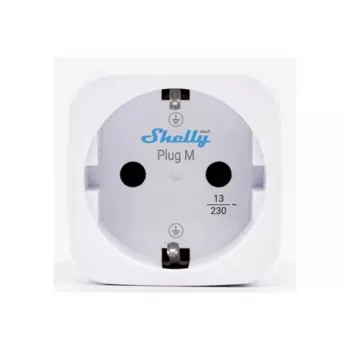 Shelly Plug M Gen3 White – išmanusis kištukas su energijos stebėjimu, 13A, WiFi ir Bluetooth, Schuko