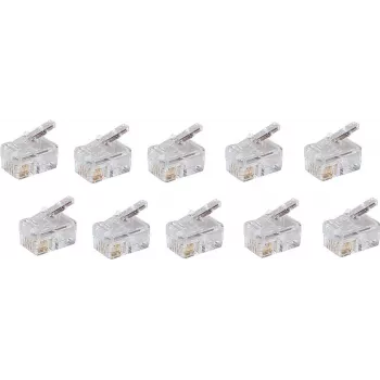 SHIVERPEAKS BASIC-S modulinis kištukas RJ10/RJ14 4P4C neekranuotas, auksuoti kontaktai, 10 vnt. BS72039-10