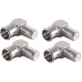 SHIVERPEAKS BS15-300514 5 vnt. F-Quick stačiakampis F tipo adapteris, nuo vyriško iki moteriško, 75 omų, nikeliuotas žalvaris