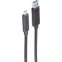 SHIVERPEAKS BS30-39085 aktyvus optinis USB-C kabelis, USB-A į USB-C, 3.2 Gen 2, 10 Gbps, 15 m, juodas