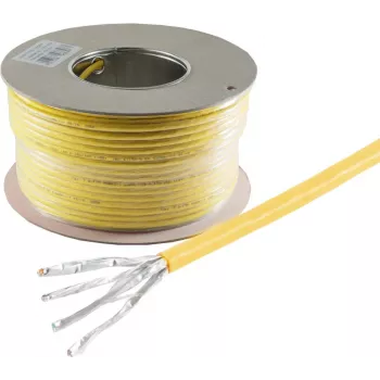 SHIVERPEAKS BS75500-A+-100SSP Cat.7a S/FTP tinklo kabelis, 100 m, geltonas, LSZH, 1000 MHz, 10 Gbps, 23 AWG vientisos varinės gyslos