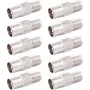 SHIVERPEAKS BS85322-SET10 IEC male to F female koaksialinis adapteris, 10 vnt., sidabrinis