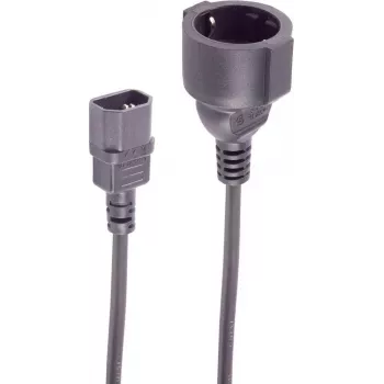 SHIVERPEAKS IEC C14 į CEE 7/3 Schuko maitinimo adapterio kabelis, 0,3m, 1mm², 250V/10A, juodas BS09-07305