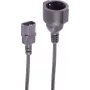 SHIVERPEAKS IEC C14 į CEE 7/3 Schuko maitinimo adapterio kabelis, 0,3m, 1mm², 250V/10A, juodas BS09-07305