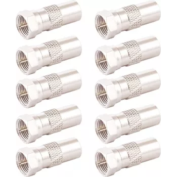 SHIVERPEAKS IEC male to F female adapterių rinkinys, 10 vnt., 75 Ohm, nikeliuotas BS85323-SET10
