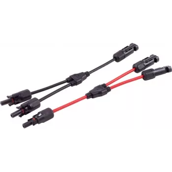 SHIVERPEAKS PV4 T-Adapter Cable Set, 2-to-1, 4 mm², raudonas/juodas, 30 cm (BS02-21022)
