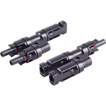 SHIVERPEAKS PV4 T-Adapter Set, 2-to-1 Branch, IP68, 1500V DC, 30A, juodas (BS02-21012)