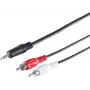 SHIVERPEAKS S-Conn 3,5 mm į 2x RCA audio kabelis, 2,5 m, juodas, raudonas, baltas (30832-2.5)