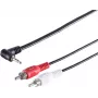 SHIVERPEAKS S/CONN maksimalaus ryšio 3,5 mm stereo kampinė jungtis į 2 RCA garso kabelis, 1,5 m, auksuoti kontaktai, dvigubai ekranuotas 30842