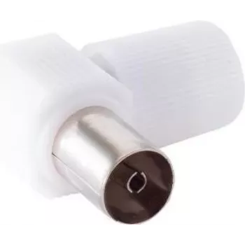 SHIVERPEAKS S/CONN maximum connectivity koaksialinis stačiu kampu adapteris F-male į F-female 75 Ohm nikeliuotas žalvaris sidabrinis (82023)