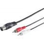 SHIVERPEAKS S/CONN maximum connectivity DIN 5-Pin Male to 2x RCA Male garso adapterio kabelis, 1,5 m, juodas 10302