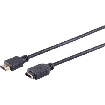SHIVERPEAKS S/CONN maksimalaus ryšio HDMI prailginimo kabelis 2,0 m - HDMI Type A vyriškas į moterišką, auksuoti kontaktai, Ultra HD 4K, 3D, HEAC, Ethernet, ARC, CEC, High Speed with Ethernet, juodas 77479-2.0
