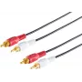 SHIVERPEAKS S/CONN maximum connectivity RCA audio kabelis, 2 RCA male to 2 RCA male, auksuoti, 0,5 m, juodas (40501)