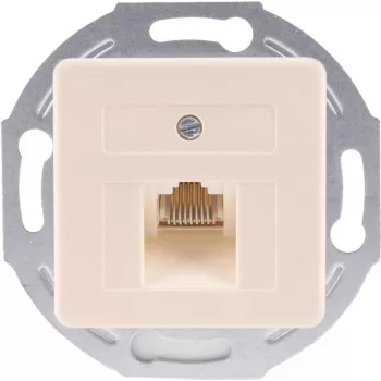SHIVERPEAKS S/CONN maximum connectivity UAE RJ45 sieninė lizdinė plokštė 1x8 įleidžiama su centrine plokšte ir metaliniu tvirtinimo žiedu, grynai balta 74221-1-50-UNI