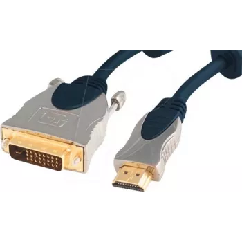 shiverpeaks SP77482 HDMI į DVI-D kabelis adapteris, 2 m, mėlynas ir chromuotas