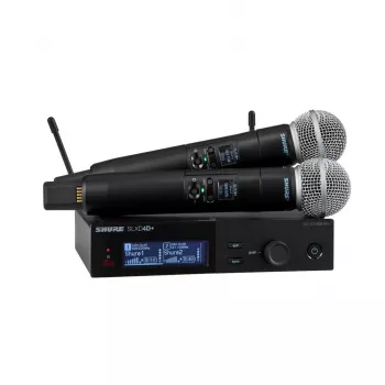 Shure SLXD24D+E/58 belaidė dviejų mikrofonų sistema su SM58 kapsulėmis