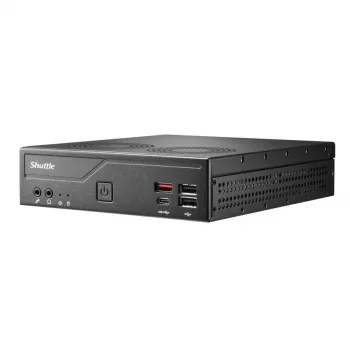 Shuttle DH810S plonas kompiuteris be komponentų, LGA1150, Intel H81, DDR3L, HDMI, DP, M.2, du GbE, 8x USB, COM, 24/7