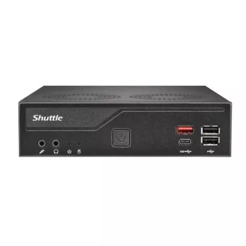 Shuttle DH810S plonas kompiuteris be komponentų, LGA1150, Intel H81, DDR3L, HDMI, DP, M.2, du GbE, 8x USB, COM, 24/7