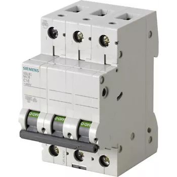 Siemens 5SL6340-7 3 polių 40 A 400 V C charakteristikos automatinis jungiklis, 6 kA pertraukimo galia, DIN bėgio montavimas