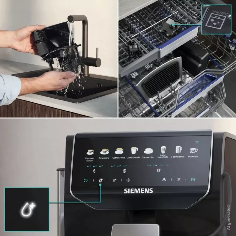 Siemens EQ500 iAroma TP553E07 pilnai automatinis espreso kavos aparatas, pianino juodos spalvos