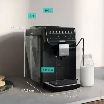Siemens EQ500 iAroma TP553E07 pilnai automatinis espreso kavos aparatas, pianino juodos spalvos