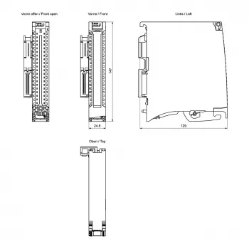 Siemens SIMATIC S7-1500 skaitmeninių įėjimų modulis DI 16 x 24V DC, 16 kanalų, Type 3, su diagnostika, izochroniniu režimu