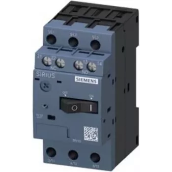 SIEMENS SIRIUS 3RV1011-1JA15 grandinės pertraukiklis variklių apsaugai, 3 polių, 7...10 A, 130 A trumpojo jungimo atjungimas, S00, varžtiniai gnybtai
