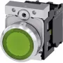 Siemens SIRIUS ACT 3SU1152-0AB40-1BA0 mygtukas, plokščias, žalias, metalinis blizgus priekinis žiedas, 22 mm, 1NO, varžtiniai gnybtai, IP66/67/69K