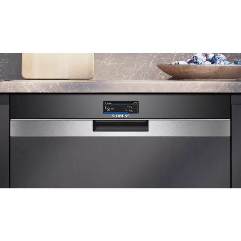 SIEMENS SN57TS00CE iQ700 Fully Integrated Dishwasher (Stainless Steel Brushed/Black, 60 cm, Home Connect)