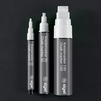SIGEL Chalk Marker 150 Chisel Tip 5-15 mm White Wipeable 1 Piece