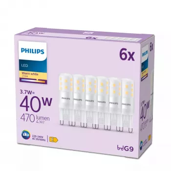 Signify Philips LED Capsule Lamp G9 3.7W 40W Equivalent Warm White Frosted