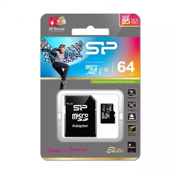 Silicon Power 64GB microSDXC UHS-I Class 10 U1 V10 atminties kortelė