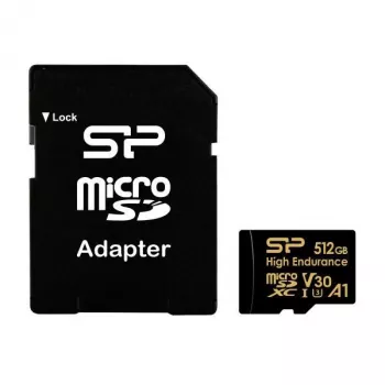 Silicon Power Golden Series 64GB microSDXC atminties kortelė, UHS-I U3, V30, A1, iki 100 MB/s skaitymas, 80 MB/s įrašymas, su SD adapteriu