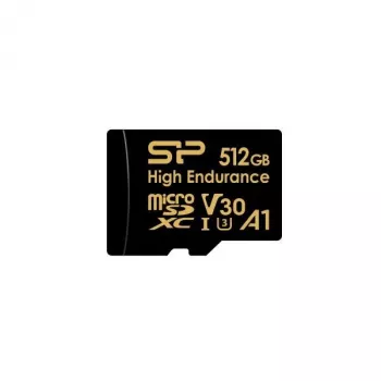 Silicon Power Golden Series 64GB microSDXC atminties kortelė, UHS-I U3, V30, A1, iki 100 MB/s skaitymas, 80 MB/s įrašymas, su SD adapteriu
