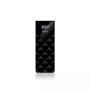 Silicon Power SP064GBUF2U03V1K Blaze B10 64GB USB 2.0 Flash Drive, juoda, įtraukiama