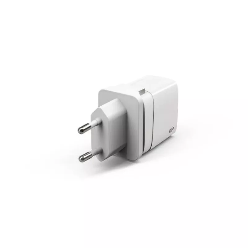 Silicon Power Boost Charger QM16 20W kelioninis įkroviklis, USB-A + USB-C, EU/US/UK/AU kištukai, baltas