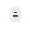 Silicon Power Boost Charger QM16 20W kelioninis įkroviklis, USB-A + USB-C, EU/US/UK/AU kištukai, baltas