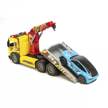 SIMBA-DICKIE Giant Tow Truck su šviesomis, garsais, judančiu kranu ir gerve – gelbėjimo žaislas vaikams nuo 3 metų