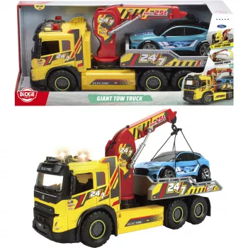 SIMBA-DICKIE Giant Tow Truck su šviesomis, garsais, judančiu kranu ir gerve – gelbėjimo žaislas vaikams nuo 3 metų