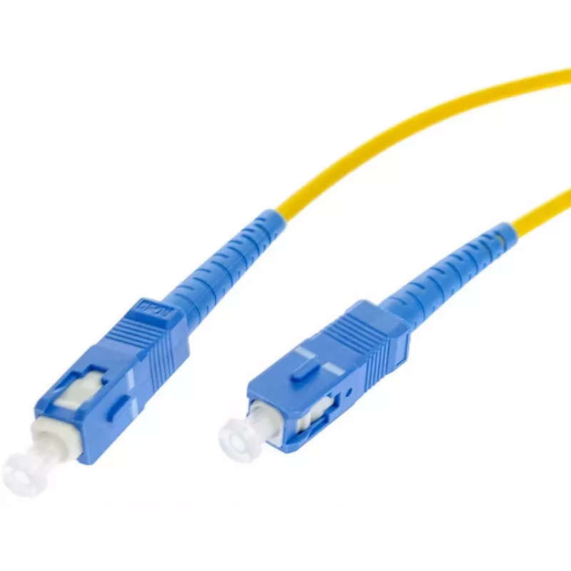 1m Single-Mode SC/UPC į SC/UPC Simplex šviesolaidžio jungiamasis laidas, LSZH, geltonas