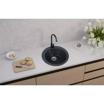 Virtuvės kriauklė SINK VICTORIA BLACK + MAIŠYTUVAS + SIF 9811091SEN