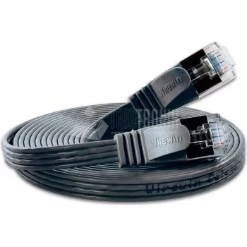 Wirewin Cat6 U/FTP Slim Ethernet tinklo kabelis 0,5m juodas PKW-STP-SLIM-KAT6 0.5 SW