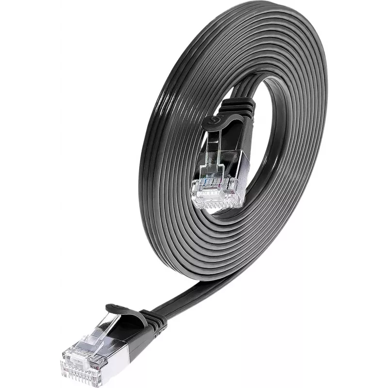 Wirewin Cat6 U/FTP Slim Ethernet tinklo kabelis 0,5m juodas PKW-STP-SLIM-KAT6 0.5 SW