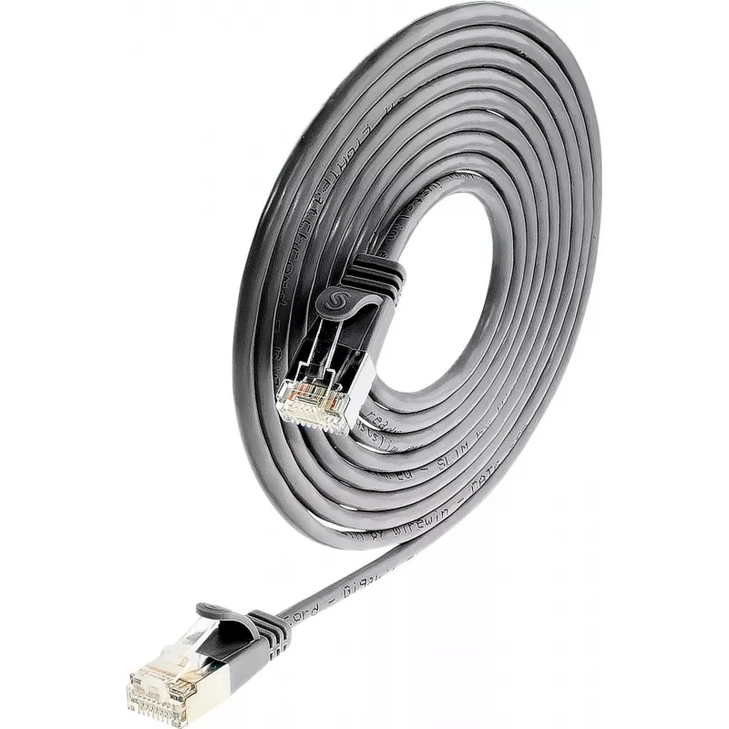 Wirewin SLIM SL6 15 SW - Cat.6 Slim-Light tinklo kabelis, U/FTP, 15 m, juodas PKW-LIGHT-STP-K6 15.0 SW