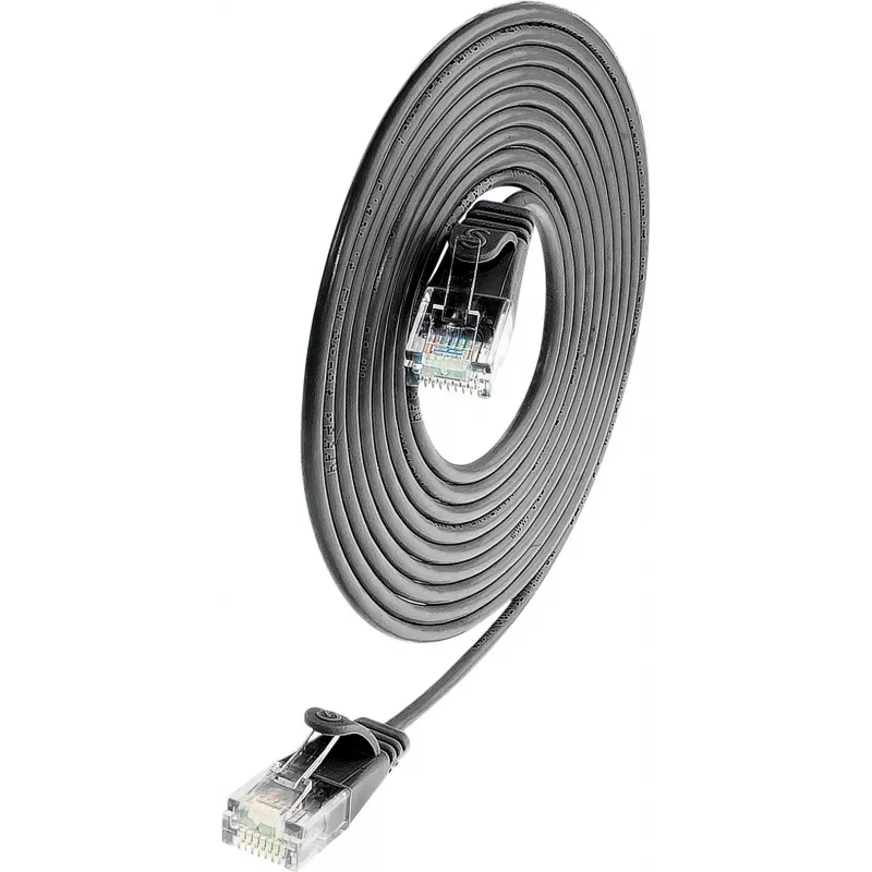 Wirewin SLIM UL6 10 SW - Cat.6 SLIM-Light tinklo kabelis, U/UTP, 10 m, juodas PKW-LIGHT-K6 10.0 SW